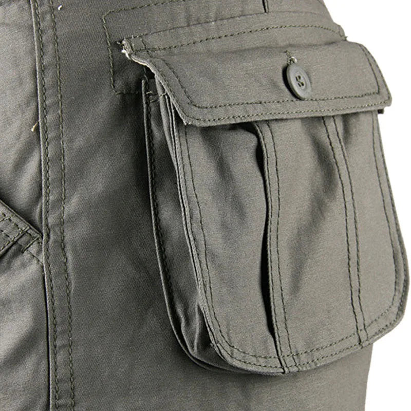 Calça casual masculina com vários bolsos, calça reta solta, outwear esportivo longo, tamanho grande 44, na moda