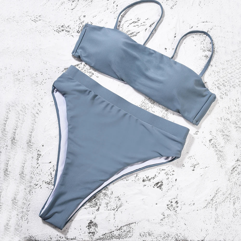 ZTVitality Sexy Bikini 2021 Venda quente Biquinis Cor sólida Cintura alta Biquini Push Up Biquínis Brasileiro Leopardo Summer Feminino Bikinis S-XL