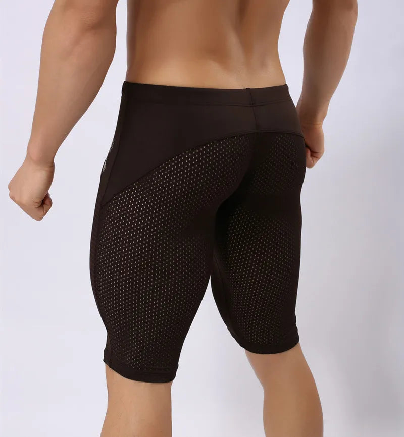 Pessoa corajosa estilo verão shorts de malha respirável masculino apertado praia shorts multifunções na altura do joelho board shorts beach wear