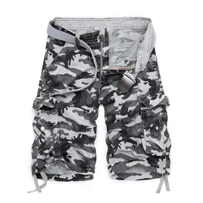 Camuflagem solta carga shorts masculino 2025 verão militar camo calças curtas homme carga shorts eua tamanho