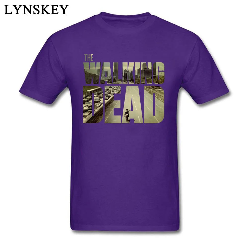 O dead walking funky t-camisa do homem manga curta algodão teesshirt personalizado namorado superior legal preto