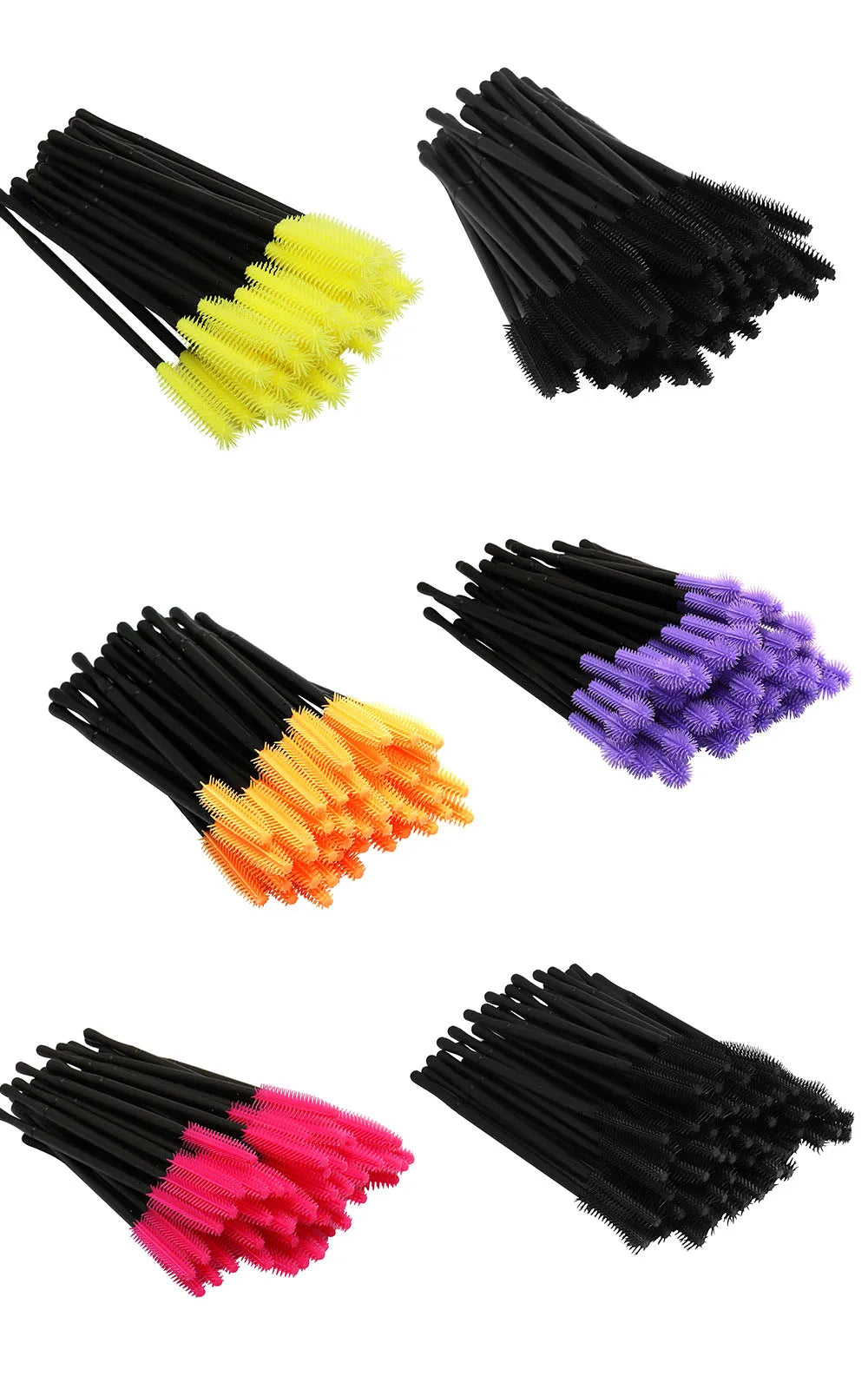 Fadvan 50 pcs/pack escovas de silicone ferramenta de cílios descartáveis pente rímel varinhas pincéis de maquiagem kit aplicador individual para o olho