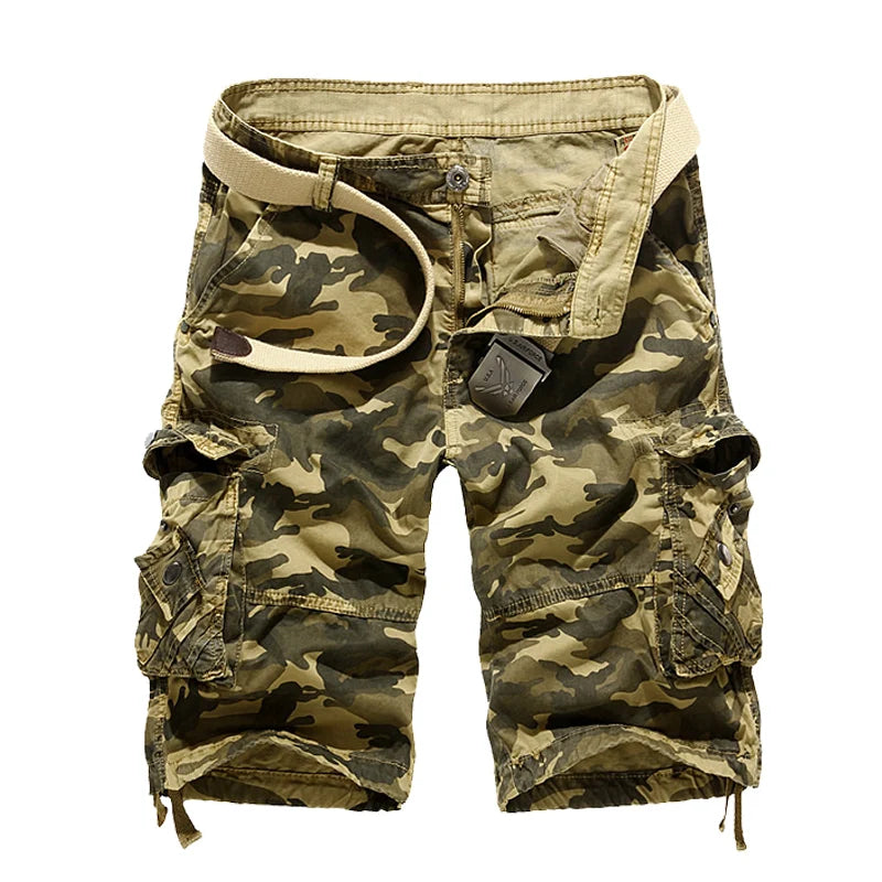 Camuflagem solta carga shorts masculino 2025 verão militar camo calças curtas homme carga shorts eua tamanho