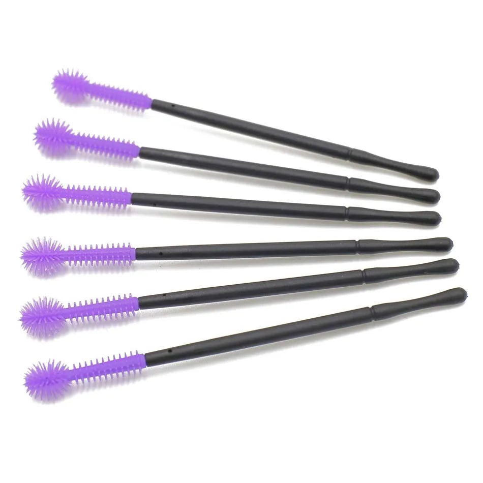 Fadvan 50 pcs/pack escovas de silicone ferramenta de cílios descartáveis pente rímel varinhas pincéis de maquiagem kit aplicador individual para o olho