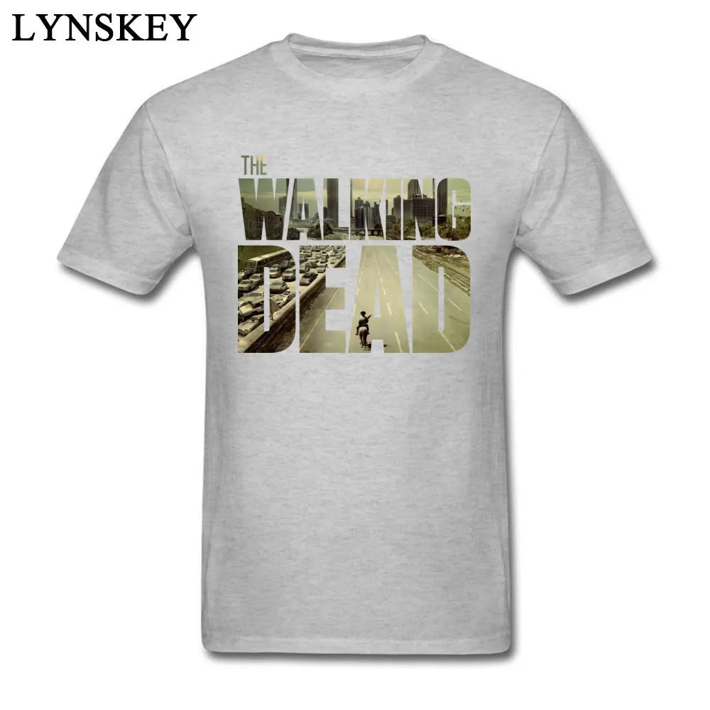 O dead walking funky t-camisa do homem manga curta algodão teesshirt personalizado namorado superior legal preto