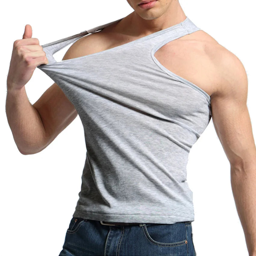 Regatas masculinas 100% algodão sólido colete masculino respirável sem mangas topos fino casual ginásio correndo confortável camiseta presente dos homens