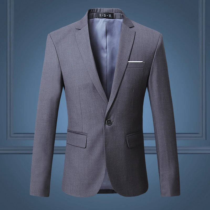 Alta qualidade cavalheiro masculino fino casual terno branco, marcas de tamanho grande negócios masculino fluxo casual de cor pura blazers masculino
