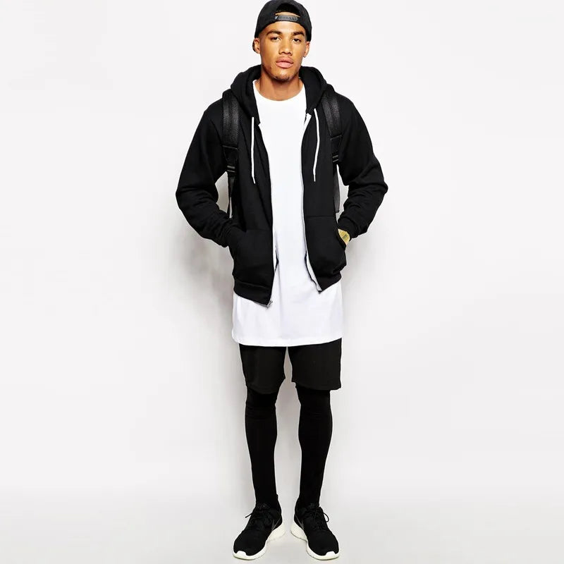 Camisetas Masculinas Casuais Brancas Longas 2026 MRMT - Tops Hip Hop Extra Longos para Homens