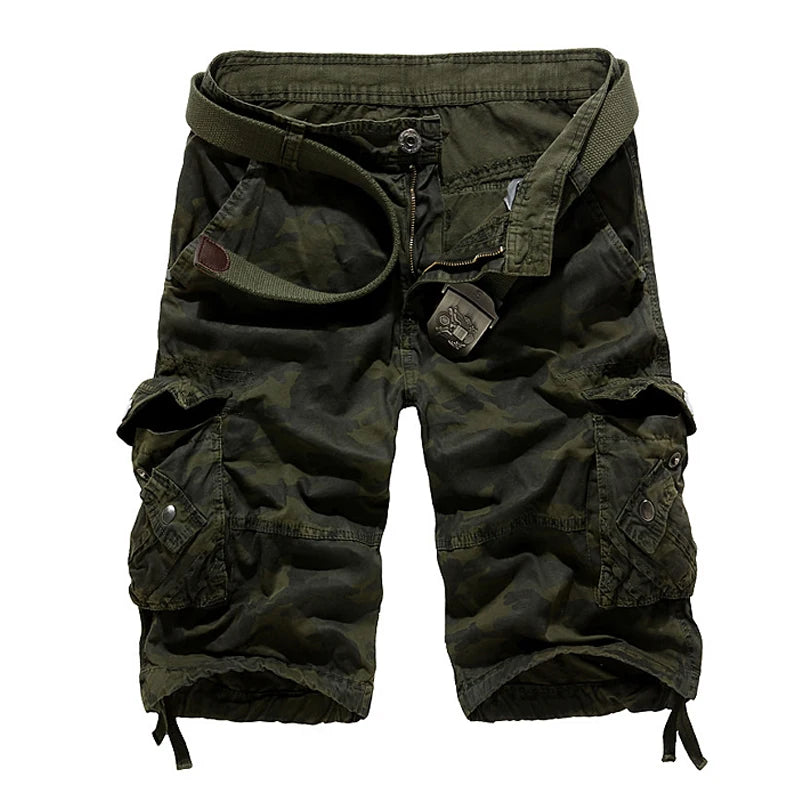Camuflagem solta carga shorts masculino 2025 verão militar camo calças curtas homme carga shorts eua tamanho