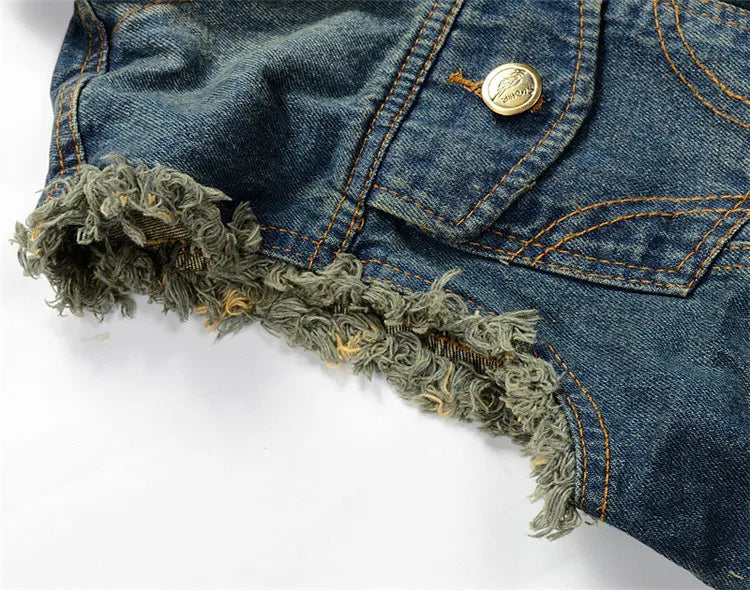 Dimusi verão masculino rasgado denim colete masculino tanque superior lavado jeans colete homem retro cowboy hip hop sem mangas jaqueta 6xl, ya564