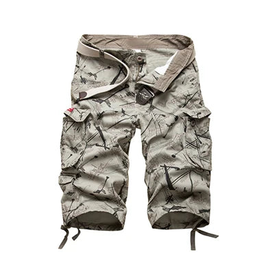 2026 Novo Lançamento: Bermuda Cargo Masculina de Algodão Sumner - Camuflagem Fashion com Vários Bolsos para Uso Casual e Atividades ao Ar Livre