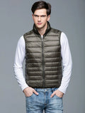 Colete de pato masculino, casacos ultra leves, casacos sem mangas, moda masculina, primavera e outono, 90% Duck Down