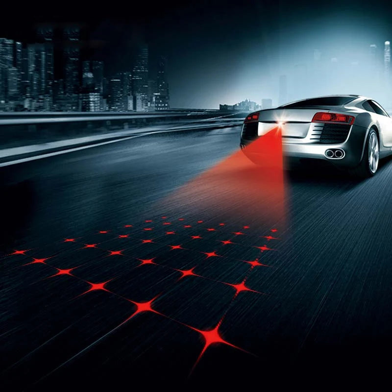 1 pçs audsnn anti colisão traseira do carro laser cauda luz de nevoeiro freio automático lâmpada de estacionamento invertendo luz de advertência estilo do carro