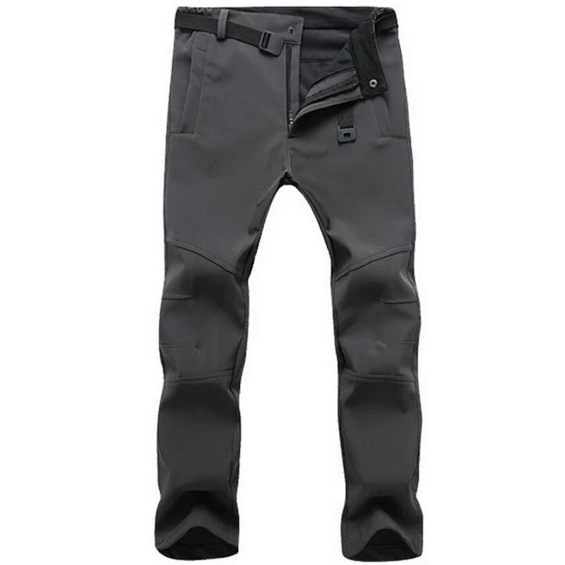 Estiramento calças à prova dwaterproof água dos homens casual inverno grosso quente velo pele de tubarão masculino blusão moletom dos homens calças táticas