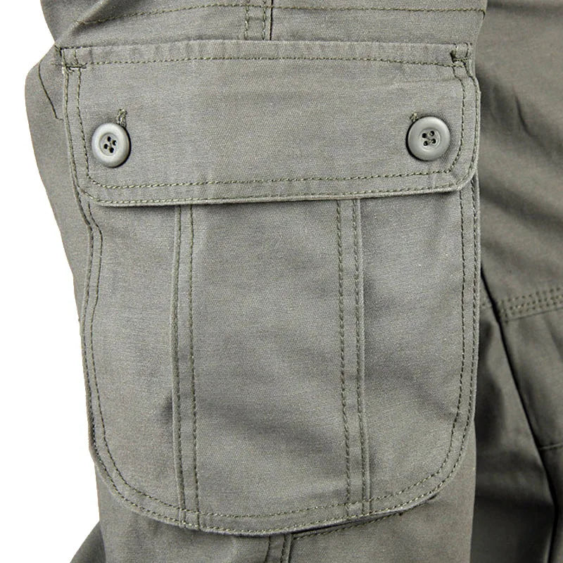 Calça casual masculina com vários bolsos, calça reta solta, outwear esportivo longo, tamanho grande 44, na moda