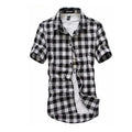 Camisa xadrez vermelha e preta camisas masculinas 2025 nova moda verão chemise homme camisas xadrez dos homens camisa de manga curta blusa masculina