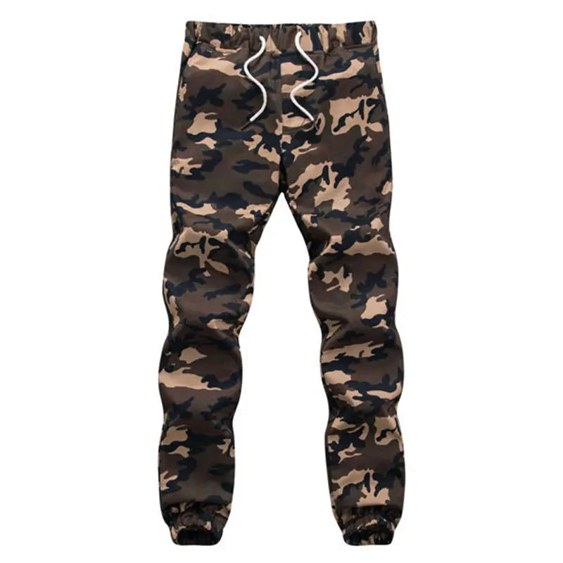 Algodão dos homens jogger outono lápis harem calças 2025 camuflagem calças militares soltas confortáveis calças de carga camo jogger