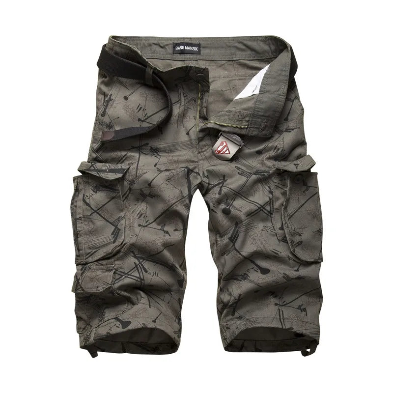 2026 Novo Lançamento: Bermuda Cargo Masculina de Algodão Sumner - Camuflagem Fashion com Vários Bolsos para Uso Casual e Atividades ao Ar Livre