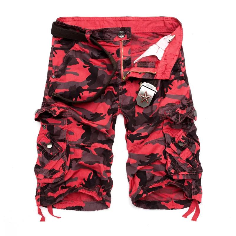 Camuflagem solta carga shorts masculino 2025 verão militar camo calças curtas homme carga shorts eua tamanho