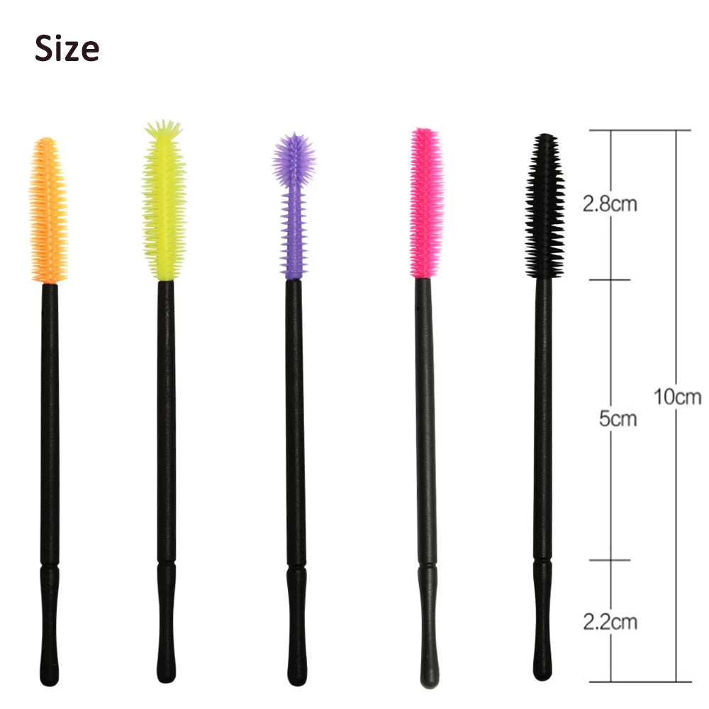 Fadvan 50 pcs/pack escovas de silicone ferramenta de cílios descartáveis pente rímel varinhas pincéis de maquiagem kit aplicador individual para o olho