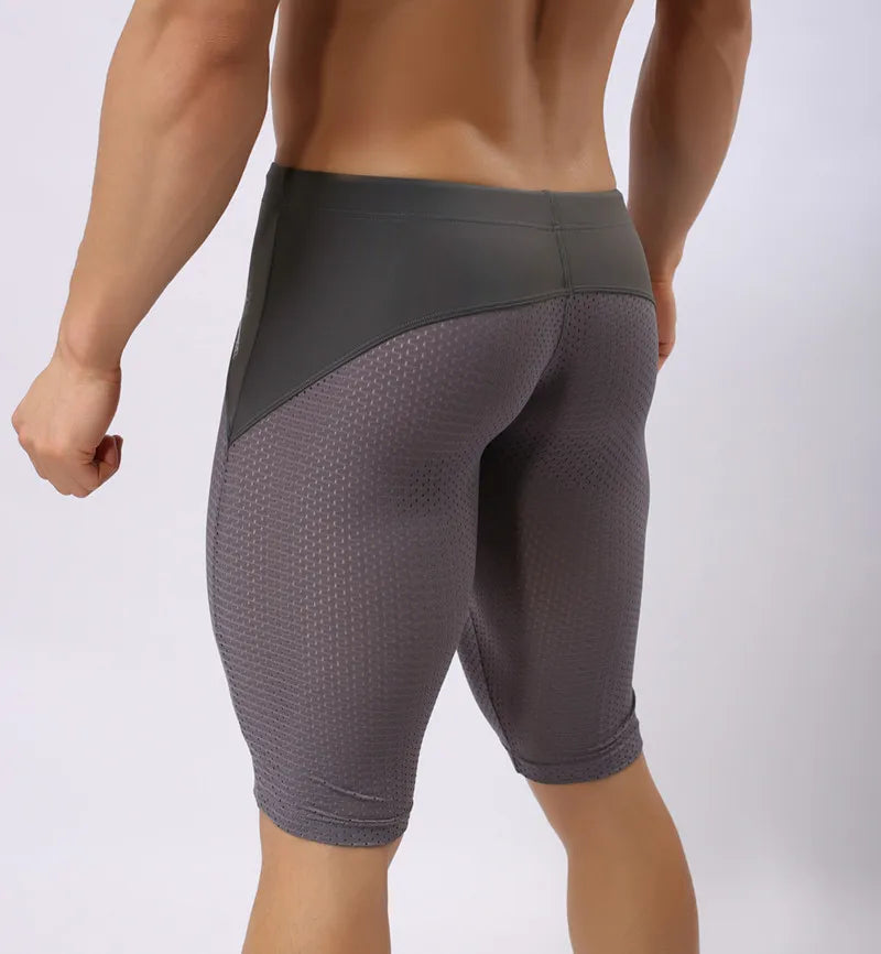 Pessoa corajosa estilo verão shorts de malha respirável masculino apertado praia shorts multifunções na altura do joelho board shorts beach wear
