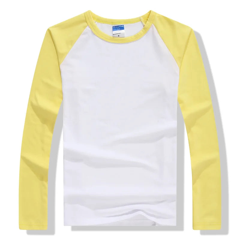 Camiseta Masculina de Manga Longa Outono Inverno 2026, Gola Redonda em Cores Contrastantes, Algodão, Casual, Slim Fit, Raglan