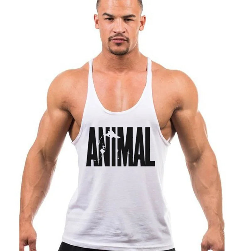 Camisa sem mangas masculina, camiseta de algodão para academia e musculação