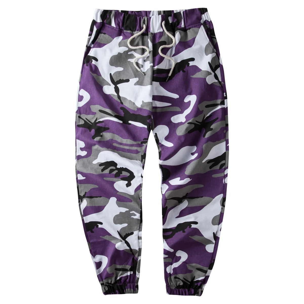 Ins laranja camuflagem jogger calças dos homens hip hop tecido calças casuais tático militar bolsos algodão 2025 moletom