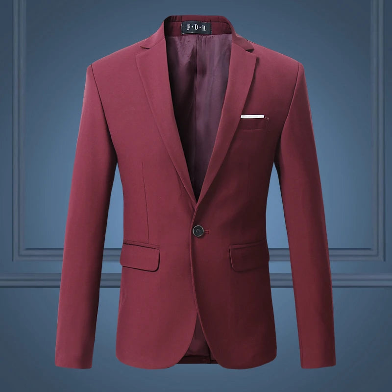 Alta qualidade cavalheiro masculino fino casual terno branco, marcas de tamanho grande negócios masculino fluxo casual de cor pura blazers masculino