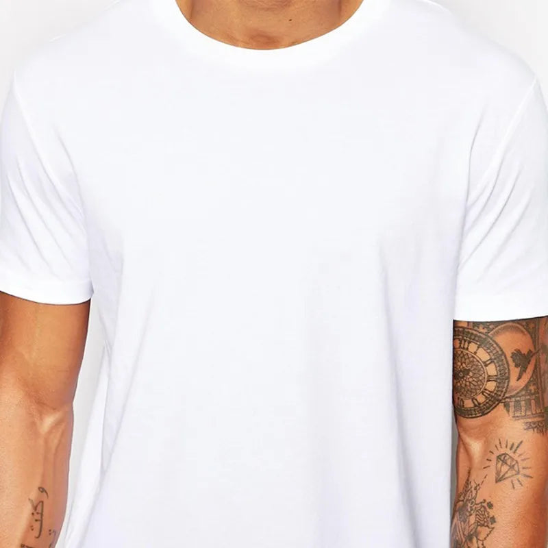 Camiseta Masculina Preta de Manga Curta Casual Hip Hop 2026 Nova Coleção para Homens