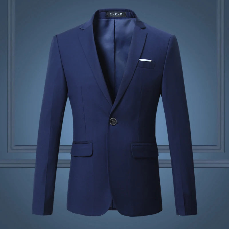 Alta qualidade cavalheiro masculino fino casual terno branco, marcas de tamanho grande negócios masculino fluxo casual de cor pura blazers masculino