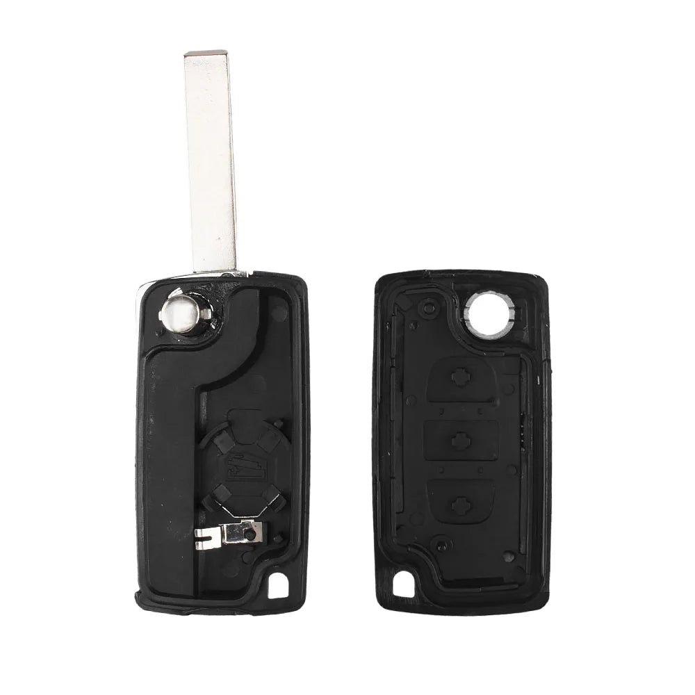 KEYYOU-3 Botões FOB chave remota, caso remoto, símbolo de luz com emblema, Citroen C1, C2, C4, Picasso, C5, C6, CE0536