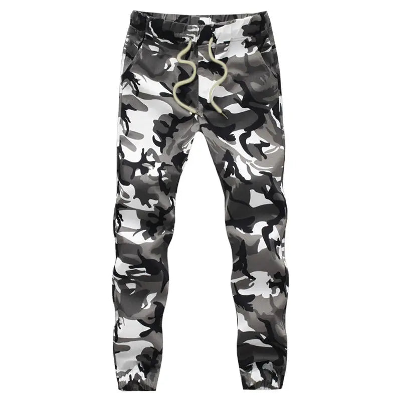 Algodão dos homens jogger outono lápis harem calças 2025 camuflagem calças militares soltas confortáveis calças de carga camo jogger