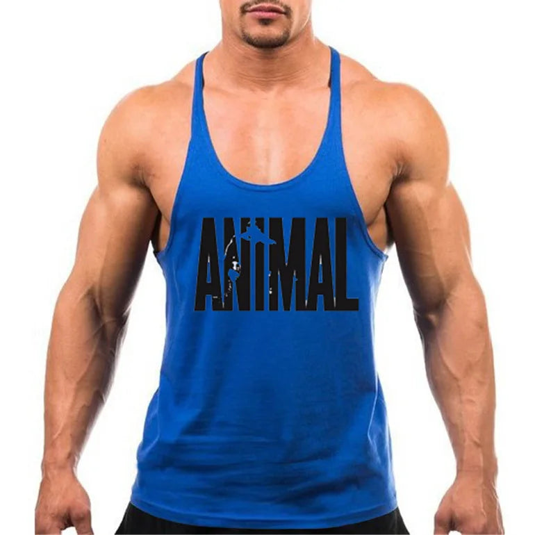 Camisa sem mangas masculina, camiseta de algodão para academia e musculação
