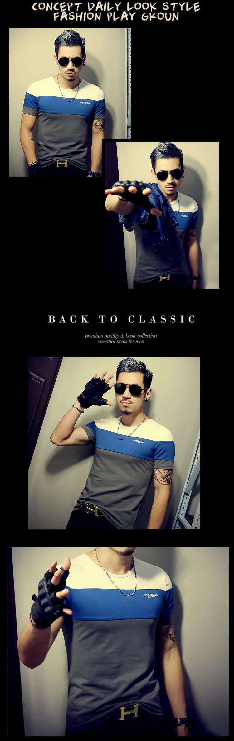 Moda verão masculina t camisa casual retalhos manga curta t camisa roupas masculinas tendência casual fino ajuste hip-hop topo t 5xl