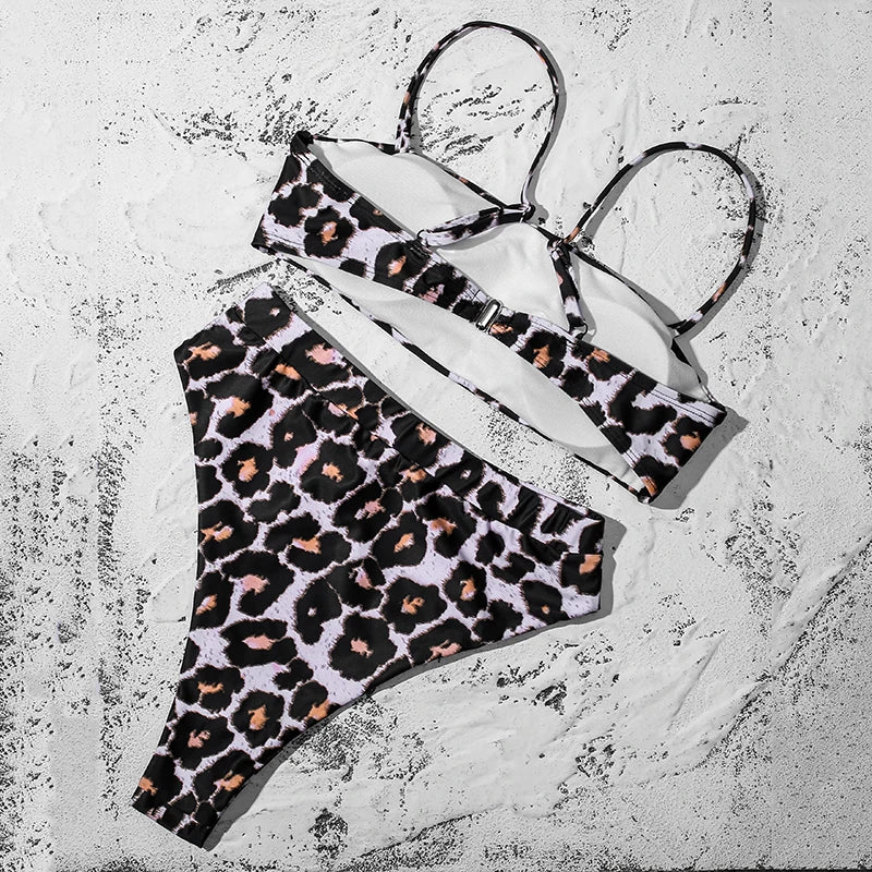 ZTVitality Sexy Bikini 2021 Venda quente Biquinis Cor sólida Cintura alta Biquini Push Up Biquínis Brasileiro Leopardo Summer Feminino Bikinis S-XL