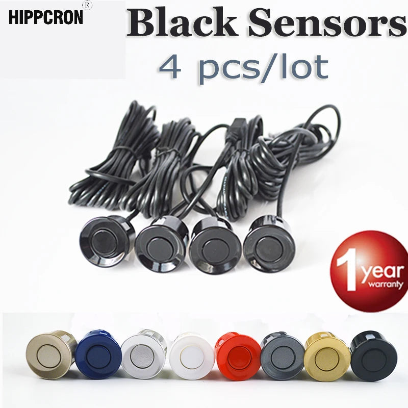 Hippcron 4 peças sensores sensor de estacionamento 22mm preto vermelho azul ouro cinza prata champanhe ouro/branco cor sonda reversa do carro