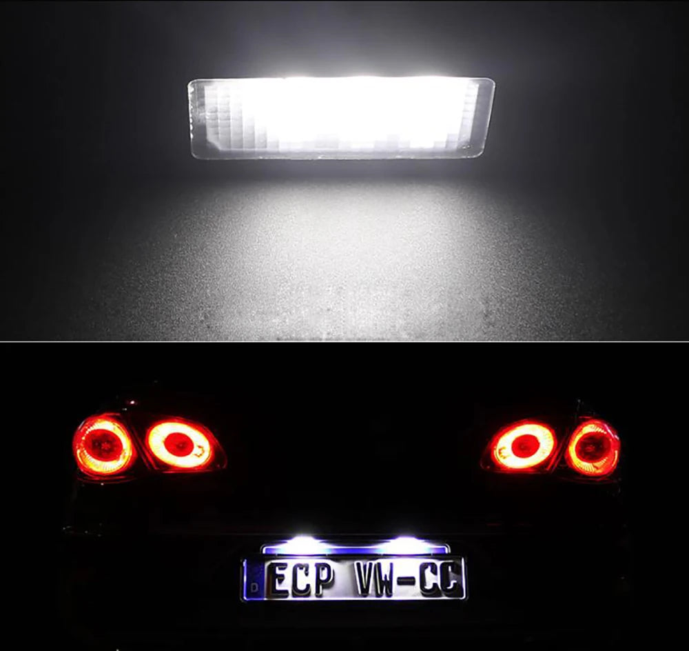 LED Número de matrícula Luz da placa, Lâmpadas da cauda para VW Tiguan 09-12 Golf 5 Touareg MK1 Passat B5.5 Porsche Cayenne 955 957 02-10, 2PCs