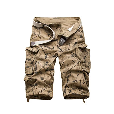 2026 Novo Lançamento: Bermuda Cargo Masculina de Algodão Sumner - Camuflagem Fashion com Vários Bolsos para Uso Casual e Atividades ao Ar Livre