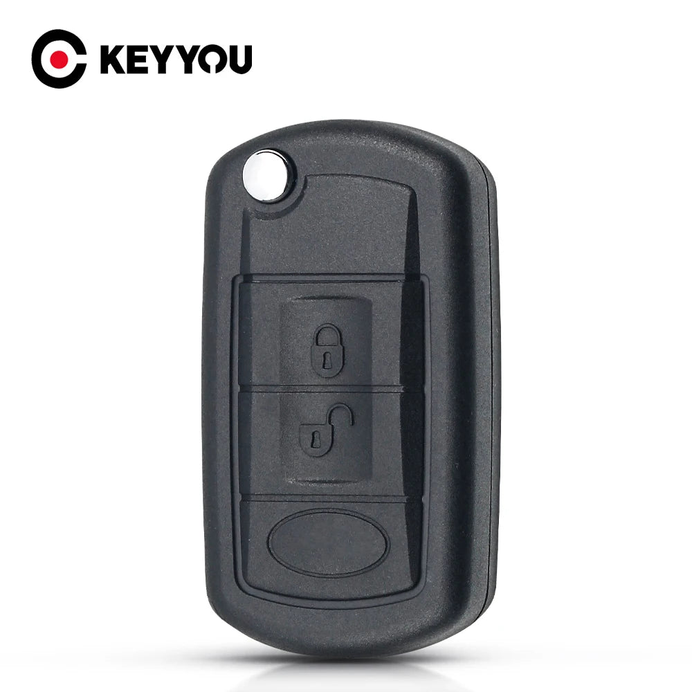 Keyyou substituição escudo dobrável flip remoto caso chave fob 3 botão para land rover range rover sport lr3 descoberta