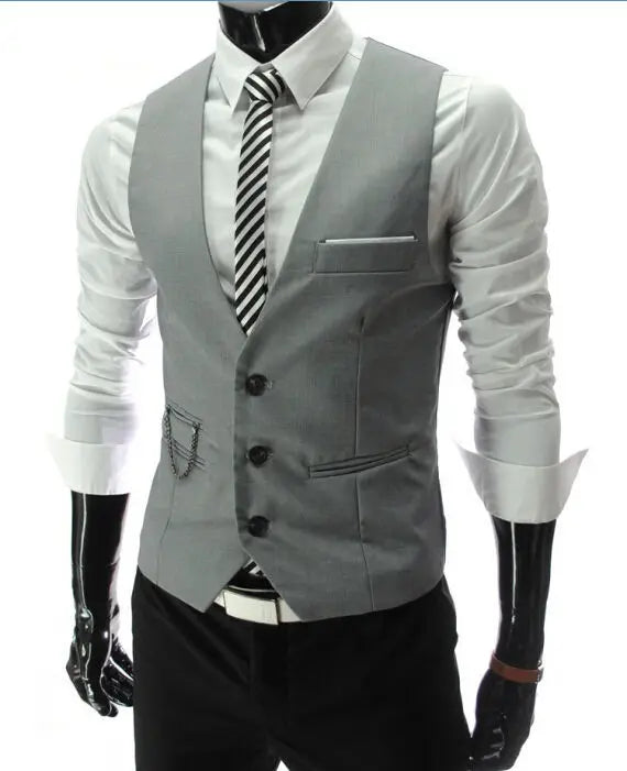 Colete Masculino Slim Fit 2026: Novo Lançamento, Colete Social Casual Sem Mangas para Homens, Jaqueta Formal de Negócios