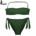 EONAR Biquíni 2025 Sólido Mulheres Maiô Brasileiro Corte Bottom Bikini Set Push Up Swimwear Femme Maiôs Esporte Beach Wear