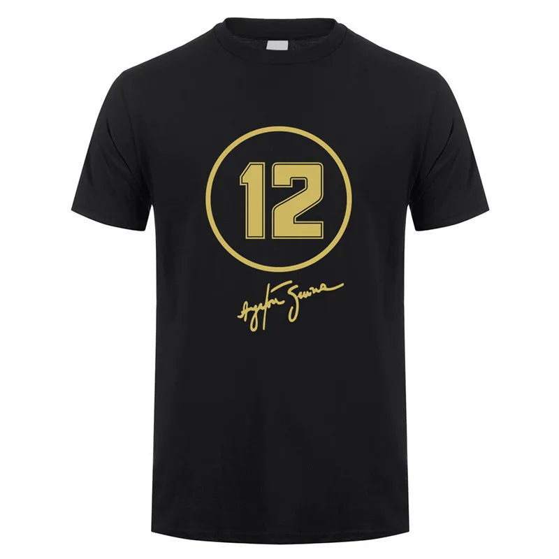 Novo herói ayrton senna t camisa masculina manga curta camisetas de algodão engraçado legal homem tshirt