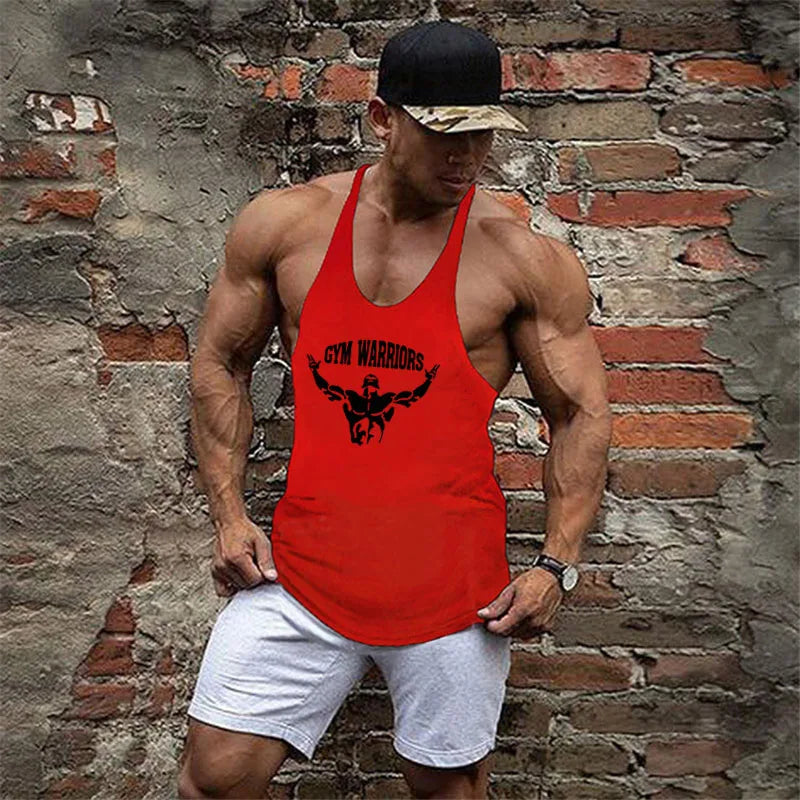 Camisa sem mangas masculina, camiseta de algodão para academia e musculação