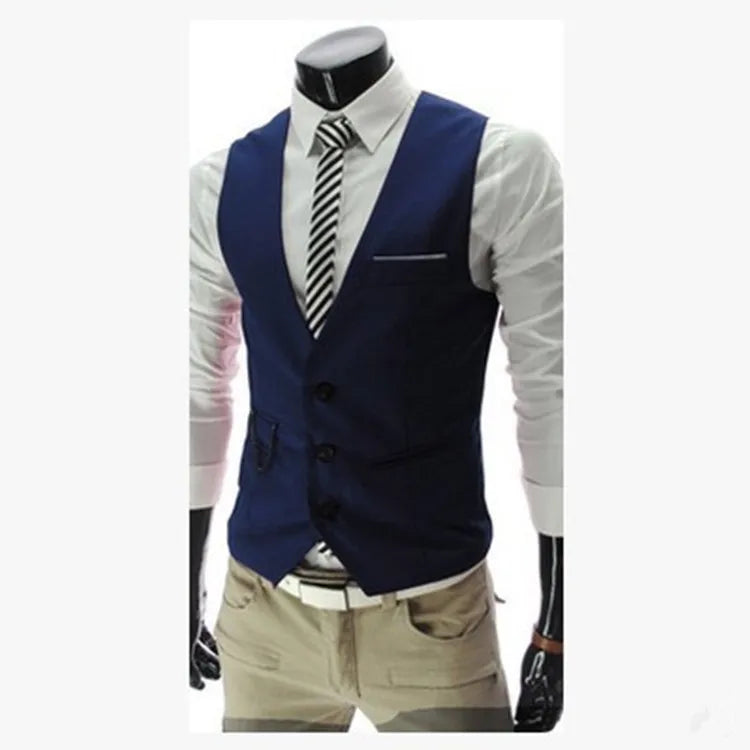 Colete Masculino Slim Fit 2026: Novo Lançamento, Colete Social Casual Sem Mangas para Homens, Jaqueta Formal de Negócios