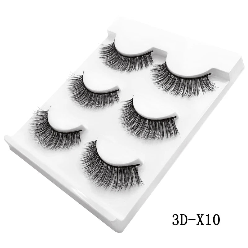 3 pares de cílios postiços naturais maquiagem grossa cílios de vison 3d reais extensão de cílios macios cílios postiços longos cílios de vison 3d