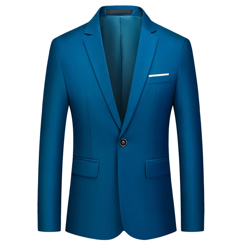 Alta qualidade cavalheiro masculino fino casual terno branco, marcas de tamanho grande negócios masculino fluxo casual de cor pura blazers masculino