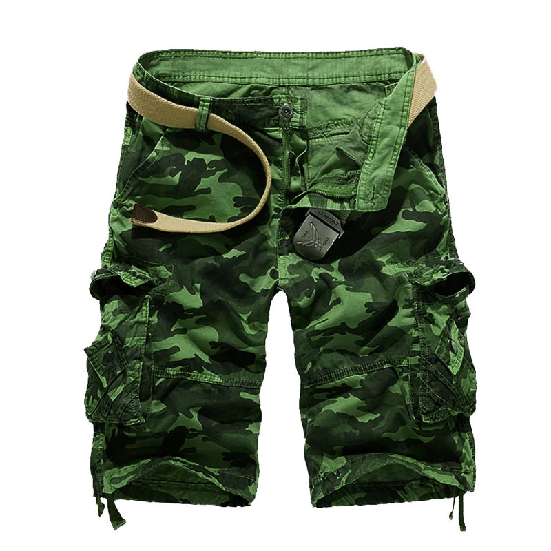 Novos Shorts Cargo Camuflados Masculinos Tamanho EUA 2026 - Estilo Militar Solto para o Verão - Bermuda Camo Masculina