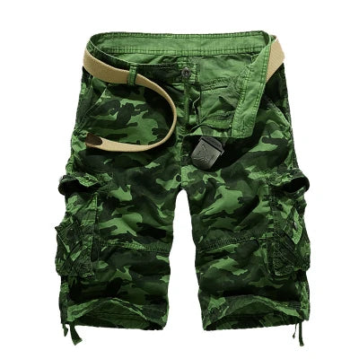 Novos Shorts Cargo Camuflados Masculinos Tamanho EUA 2026 - Estilo Militar Solto para o Verão - Bermuda Camo Masculina
