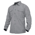 TACVASEN-Camisas leves de manga comprida para homens, camisa de secagem rápida para caminhadas, camisas de nylon para trabalho ao ar livre, carga para o verão